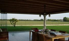 veranda with all-glass corner